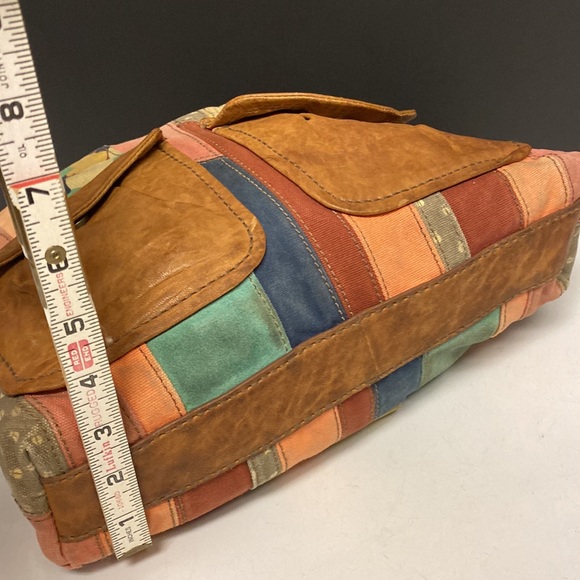 Fossil Fabric Crossbody Top Handle Patchwork Purse - Picture 7 of 17
